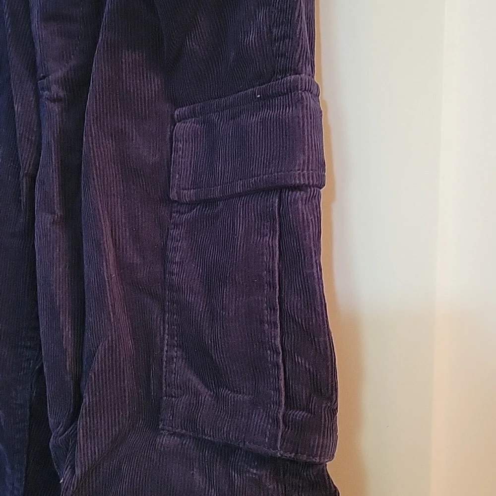 Gap boys navy elastic waist corduroy cargo lined joggers  xxl
